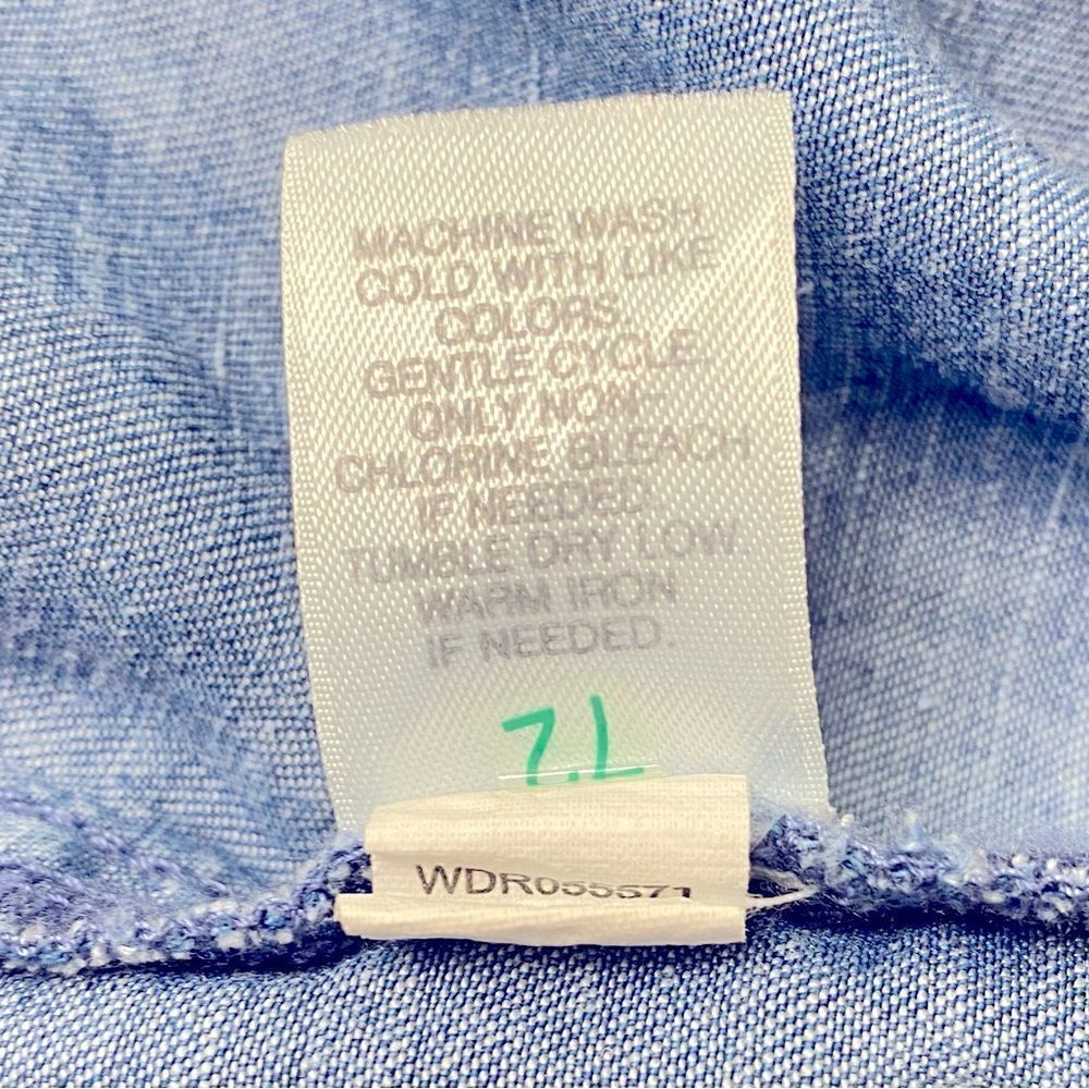 J. JILL DRESS SLEEVELESS CHAMBRAY SNAP FRONT - Picture 10 of 10
